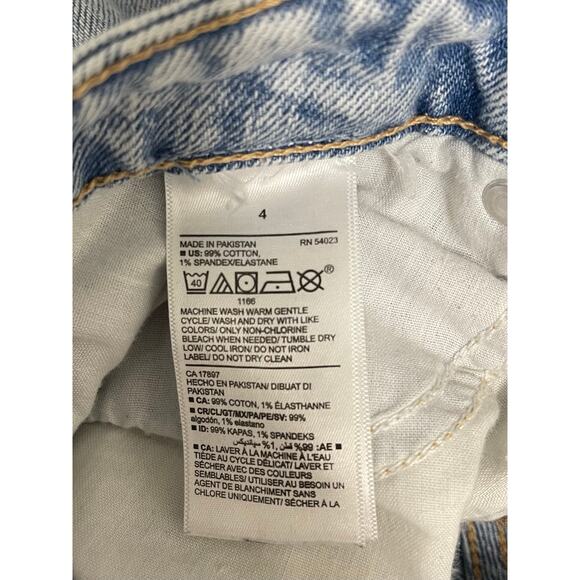 Old navy Women's Curvy OG Straight denim jeans light wash distressed size 4 - Picture 7 of 7